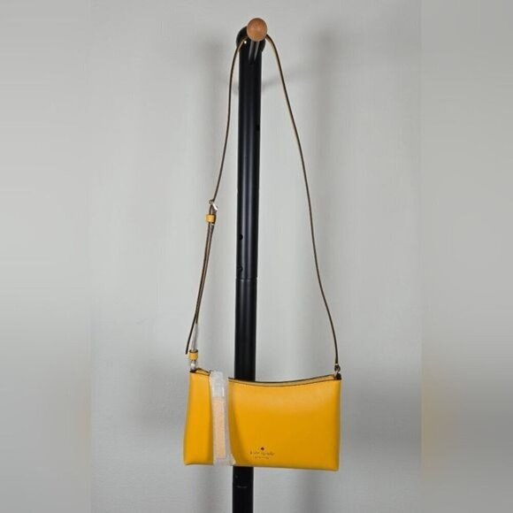 Kate Spade New York "Sadie" Daffodil Yellow Leather Crossbody Bag - Picture 11 of 13